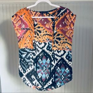 Multicolored Geometric | Aztec Silk Top
